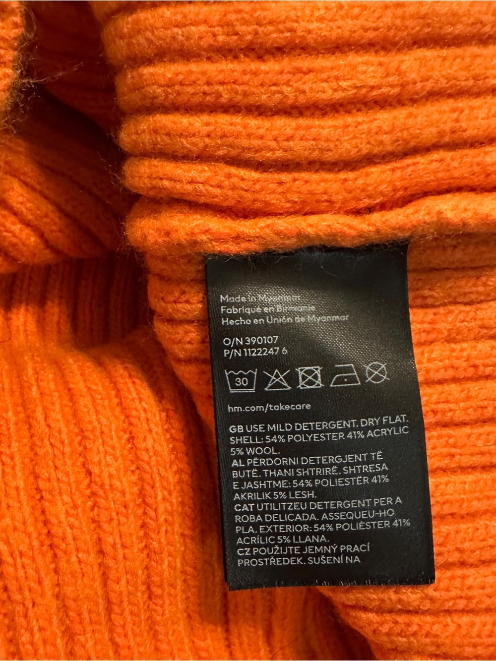 H&M Orange Ribbed Cropped Sweater – Size M (NWT) - Picture 5 of 5